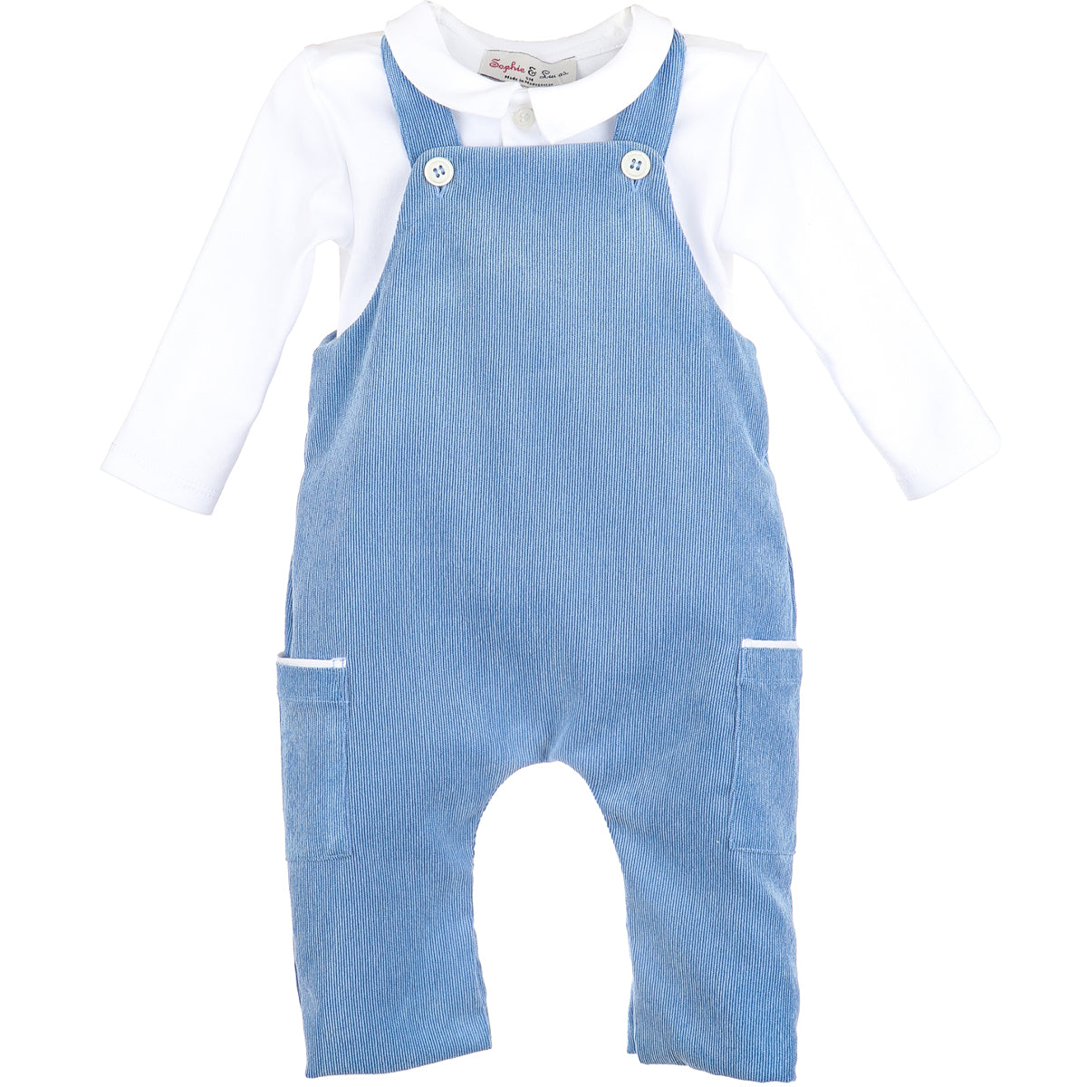 Blue Cord Overall Set