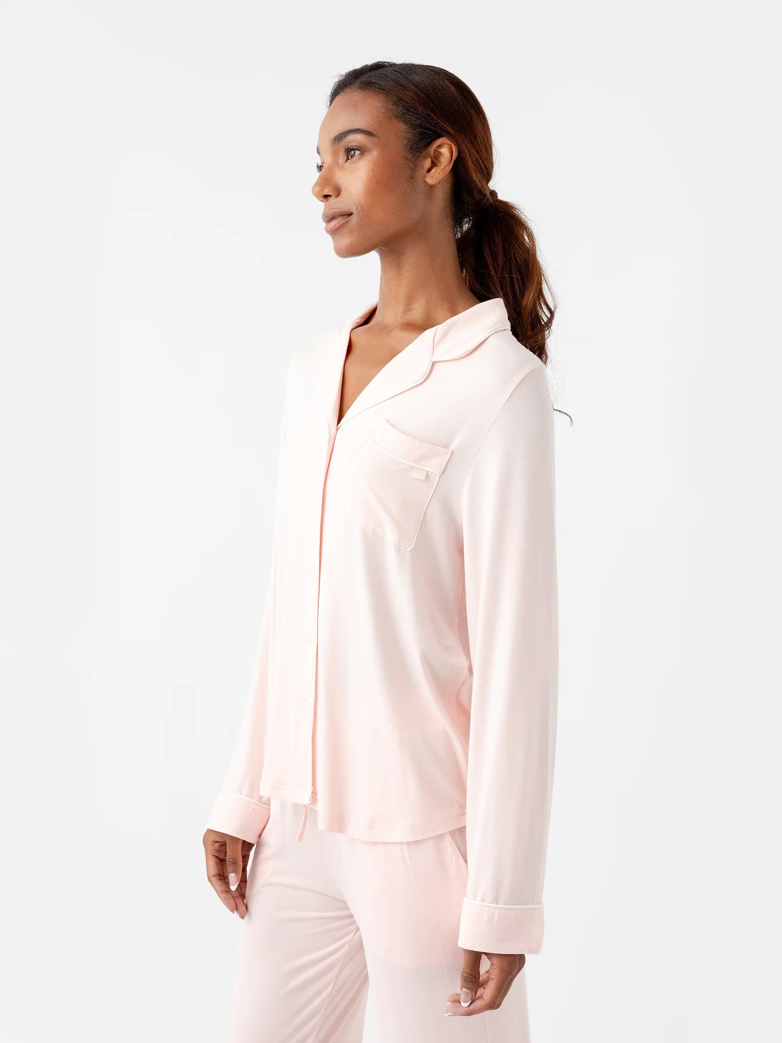 Women's Long Sleeve Stretch-Knit Bamboo Pajama Set