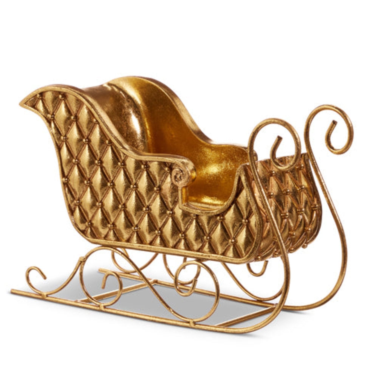 12" Gold Quilted Sleigh