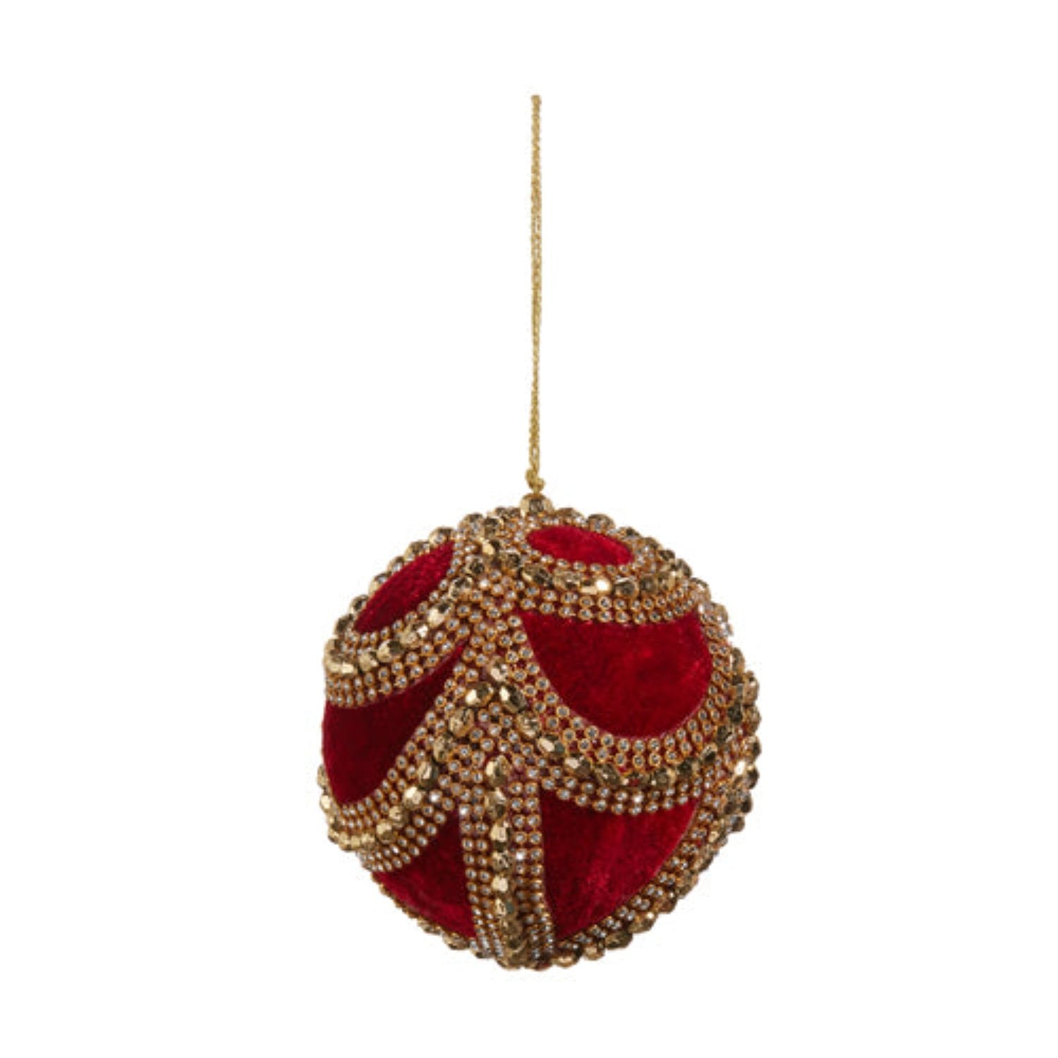 4" Red Velvet Jeweled Ornament