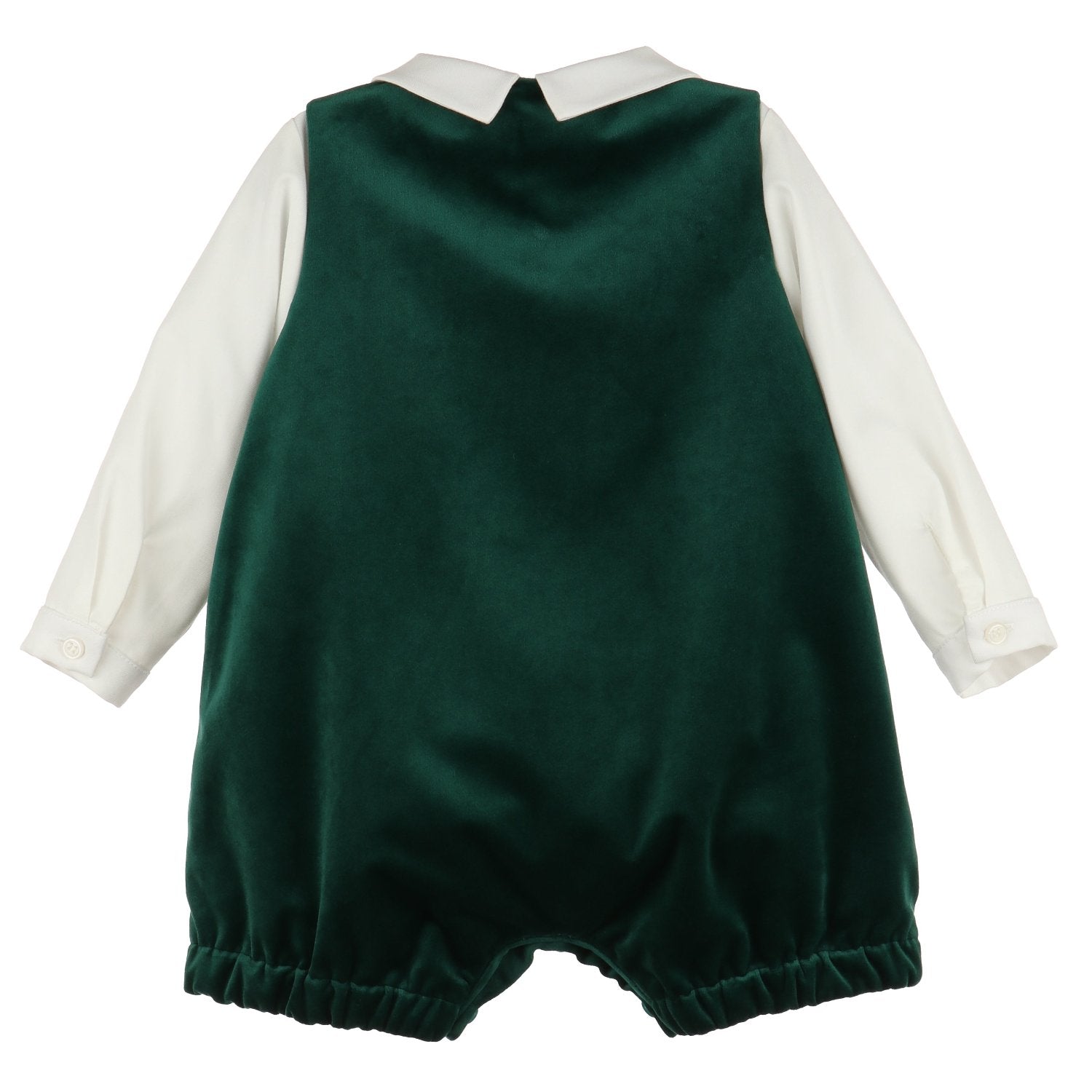 Vintage Green Deluxe Velvet Boy Romper