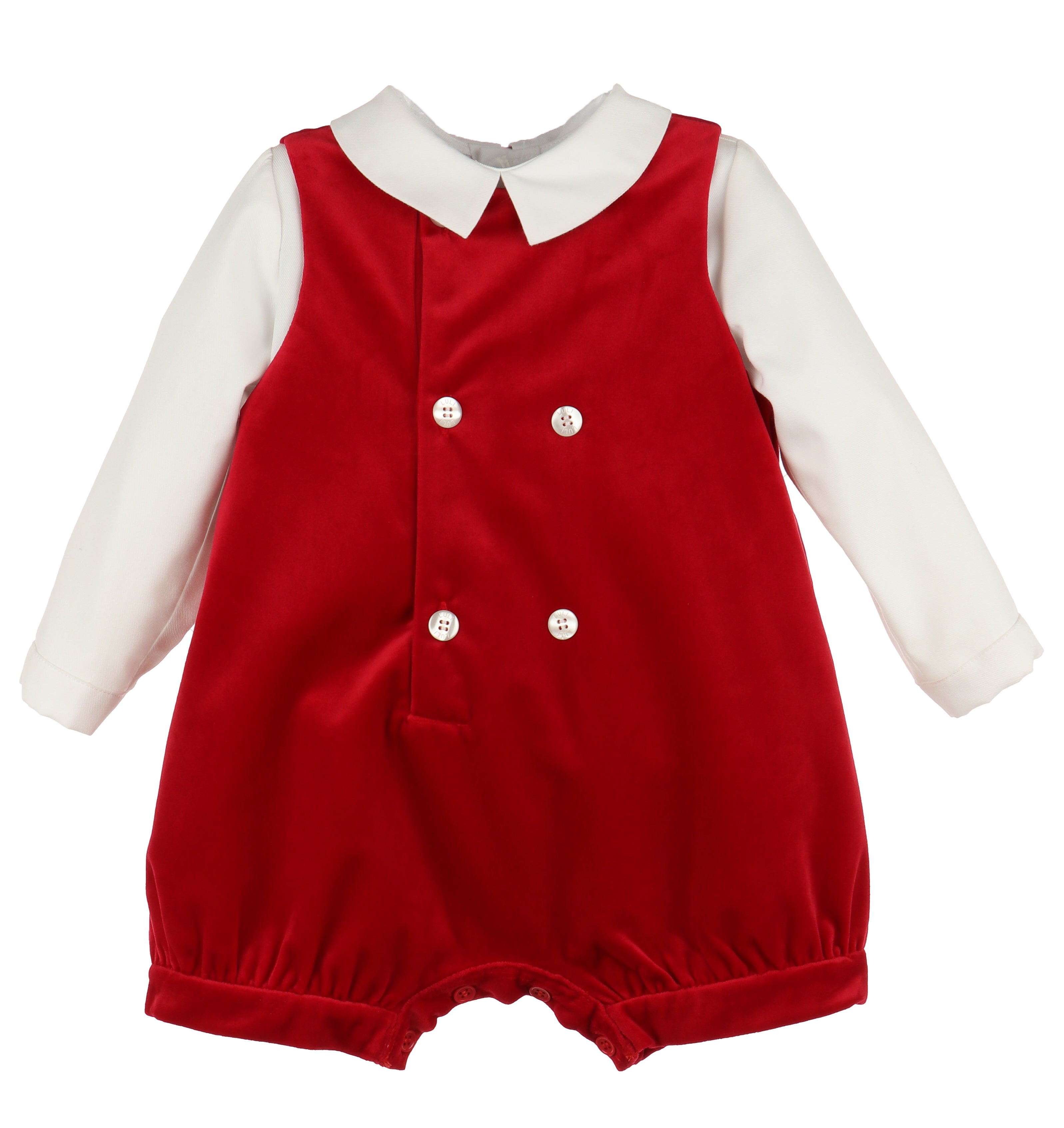 Vintage Red Deluxe Velvet Boy Romper