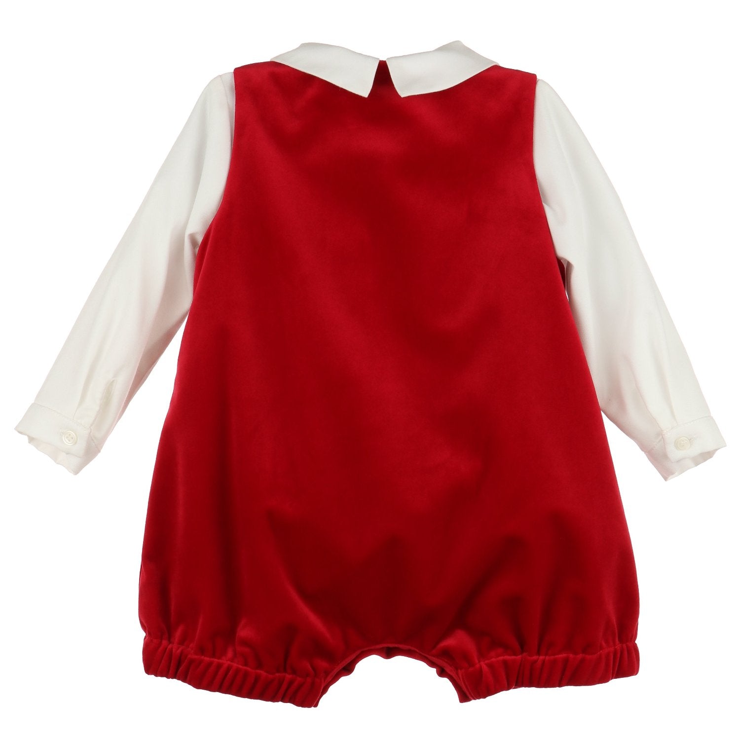 Vintage Red Deluxe Velvet Boy Romper