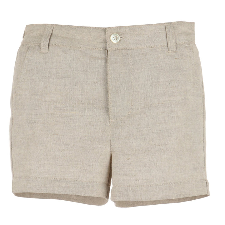 Boys Beige Linen Shorts