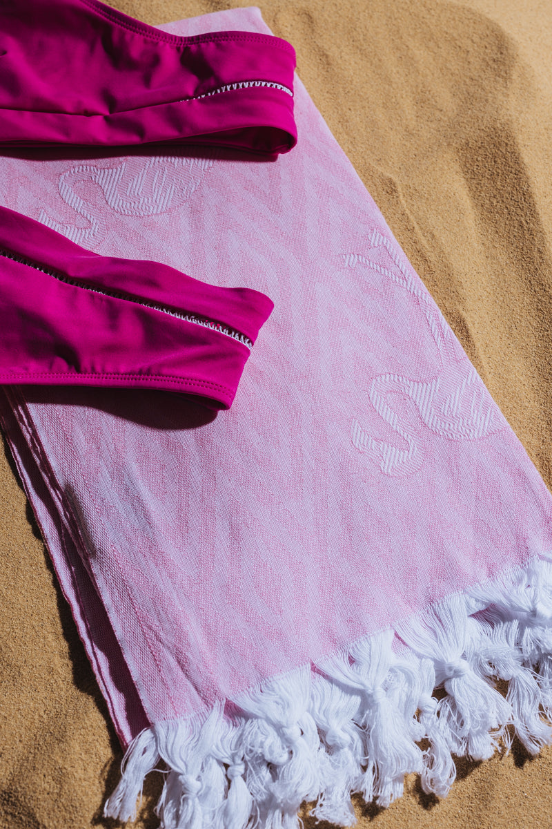 Pink Flamingo Organic Cotton Beach Towel