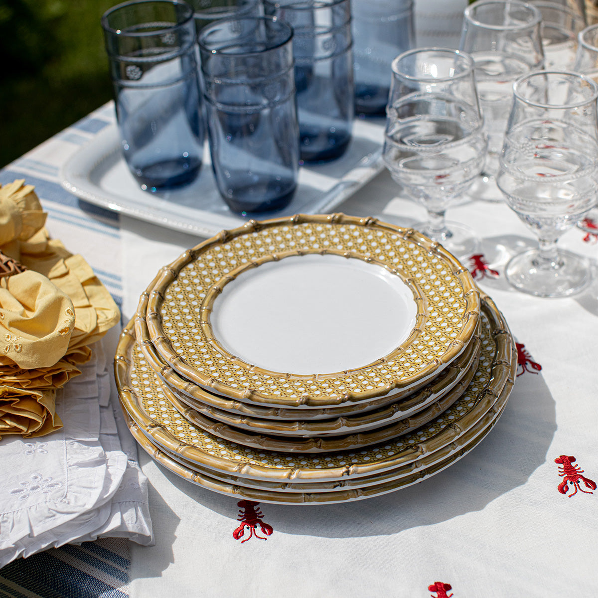 Bamboo Caning Melamine Dessert/Salad Plate