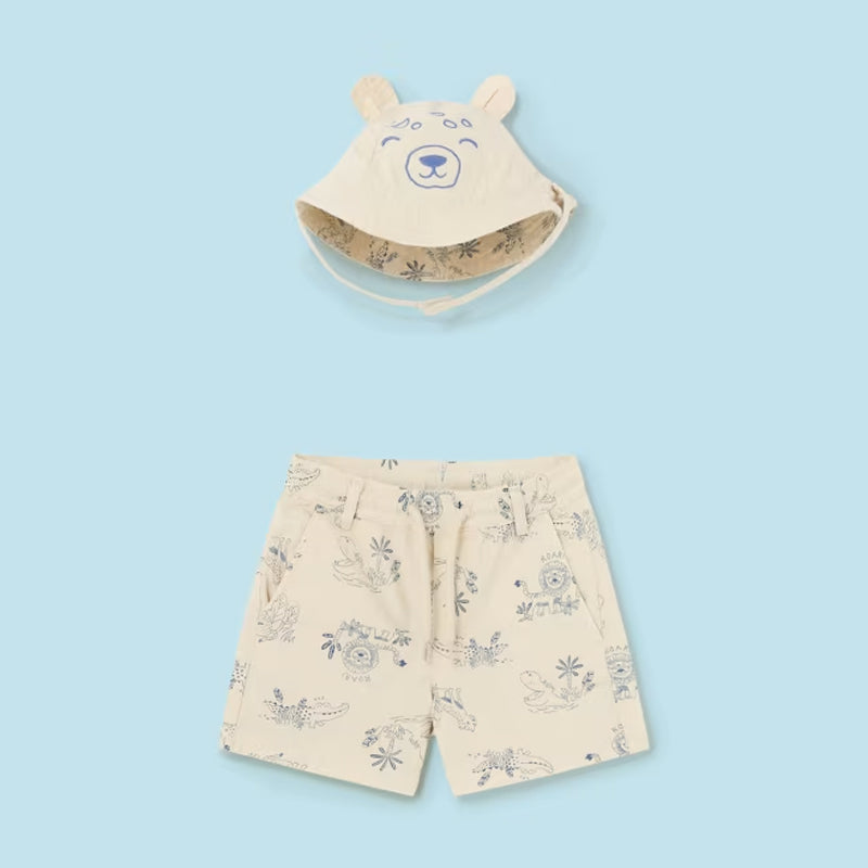 Cream Shorts w/ Reversible Hat