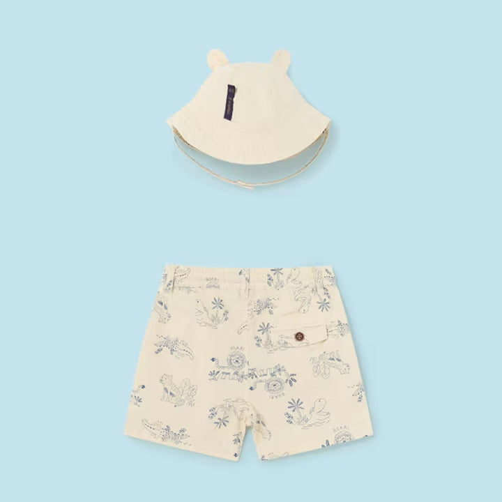 Cream Shorts w/ Reversible Hat