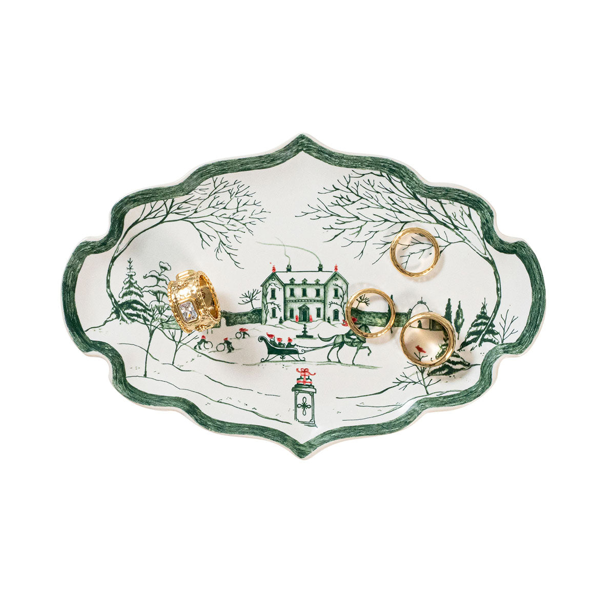 Country Estate Winter Frolic Tray - Evergreen