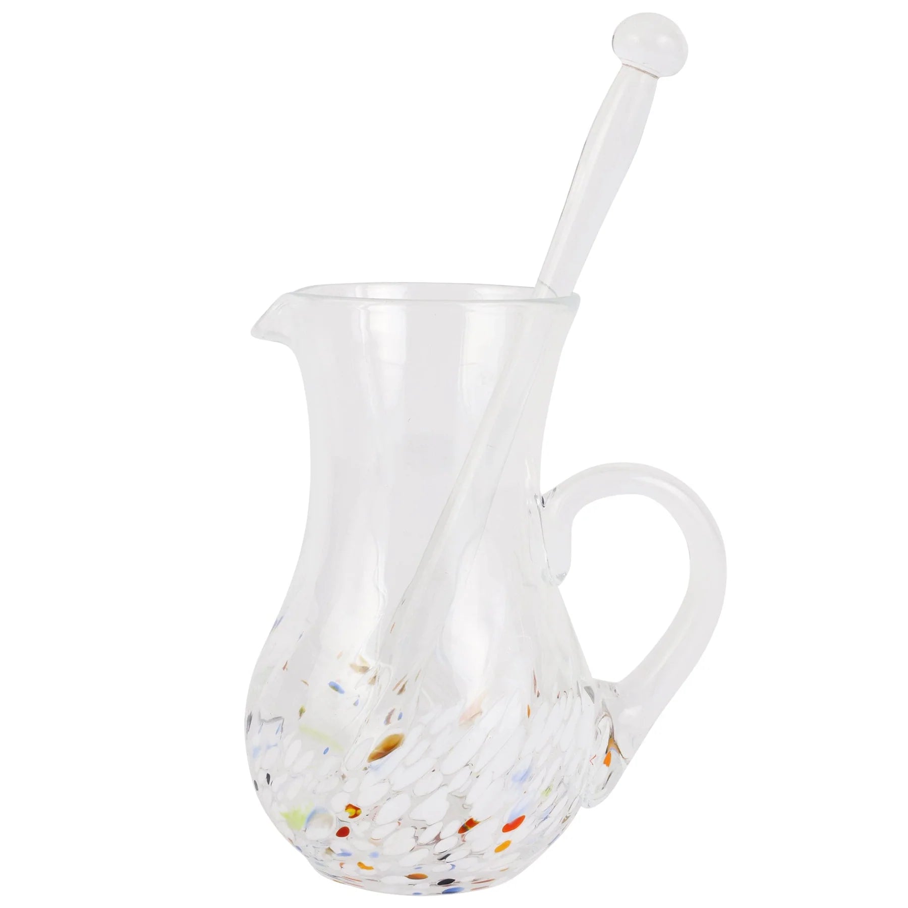 Chiara White Pitcher & Stirrer Set