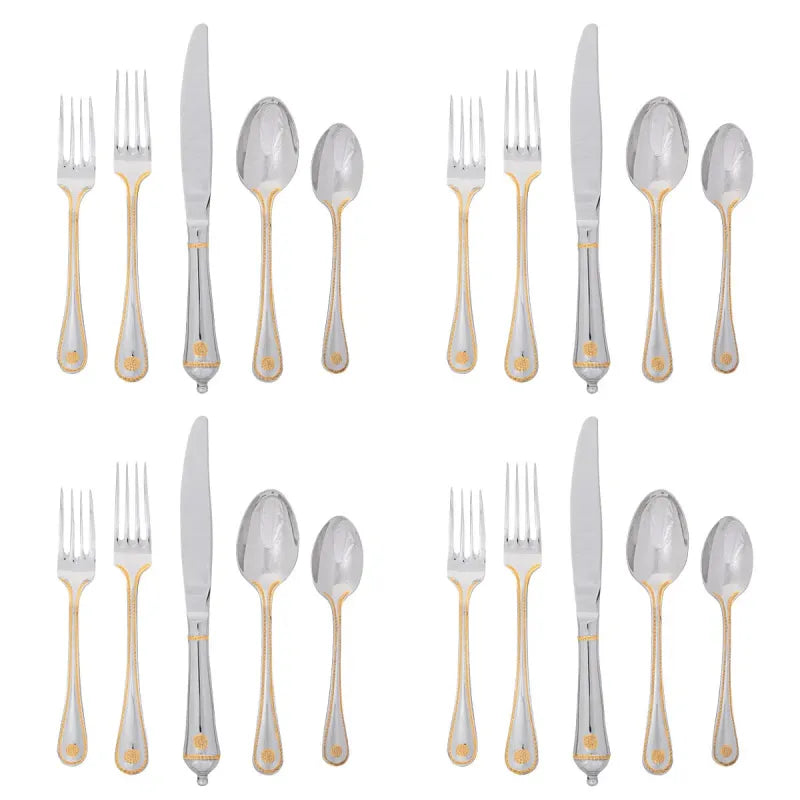 Berry & Thread 20pc Place Setting - Polished with Gold