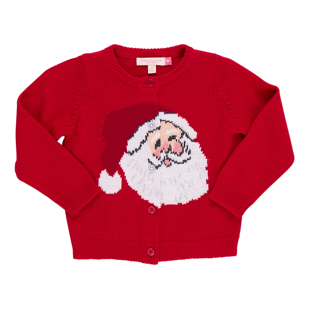 Girls Maude Sweater - Red Santa