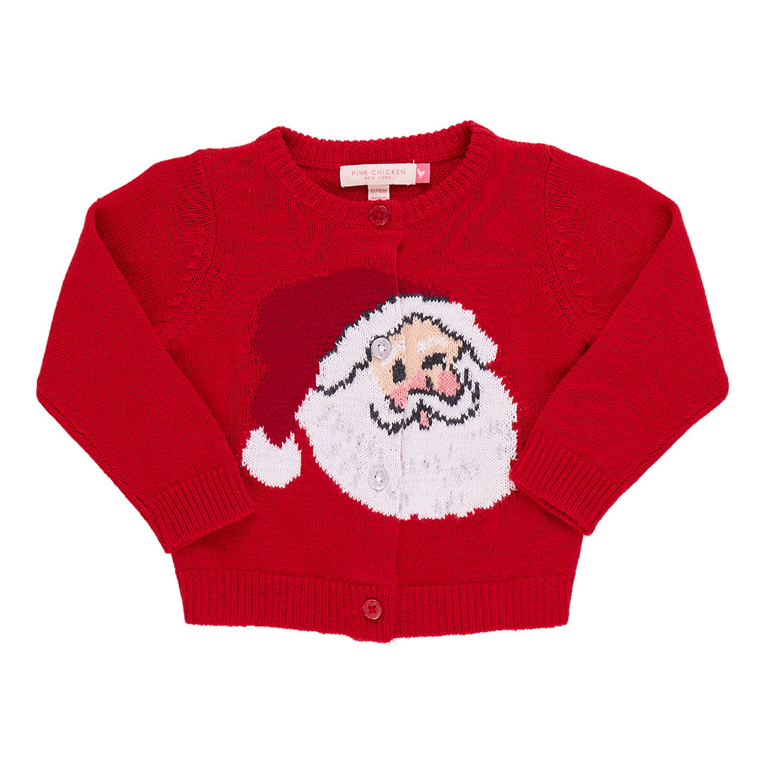 Baby Girls Maude Sweater - Red Santa