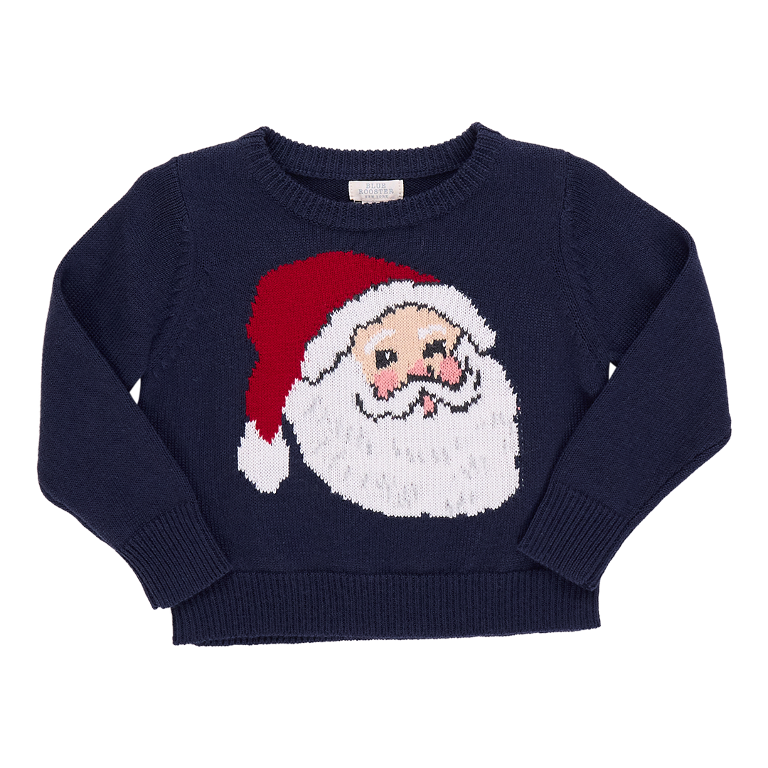 Boys Oliver Sweater - Navy Santa