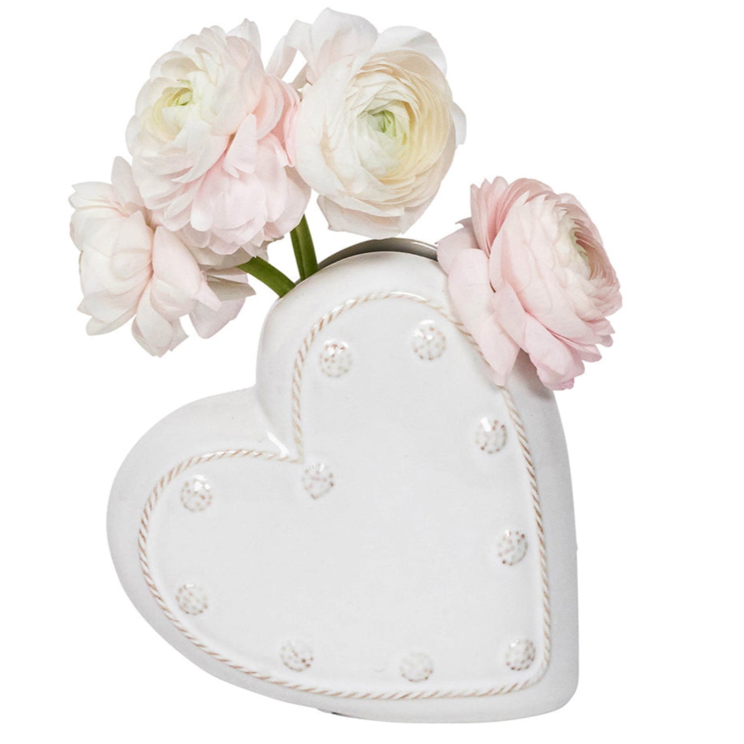 Berry & Thread 6" Heart Vase- White wash