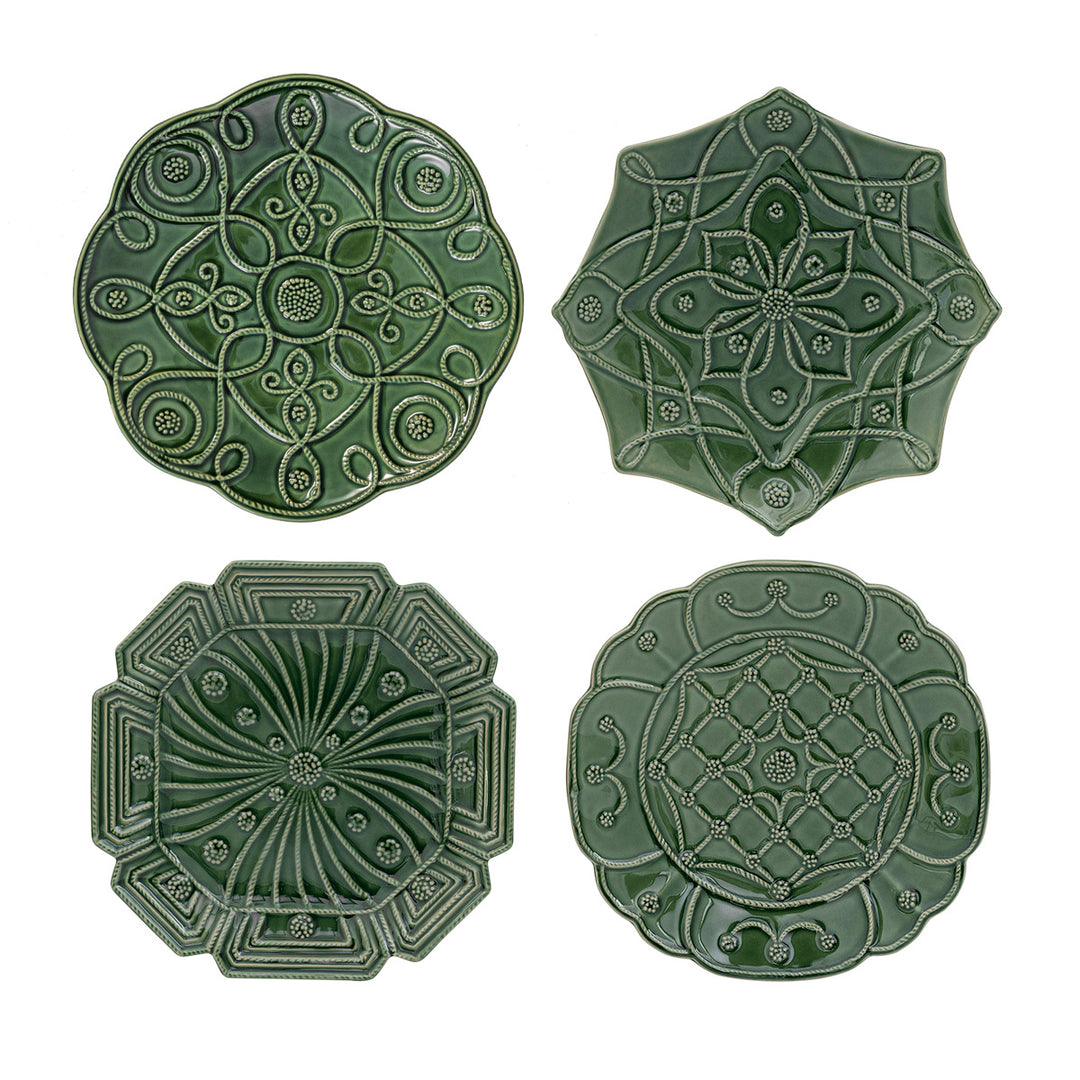 Veronica Beard Jardins du Monde Green Party - Assorted Set of 4