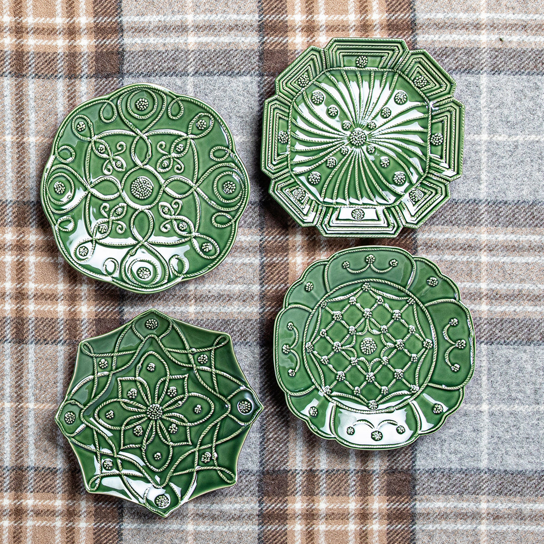 Veronica Beard Jardins du Monde Green Party - Assorted Set of 4