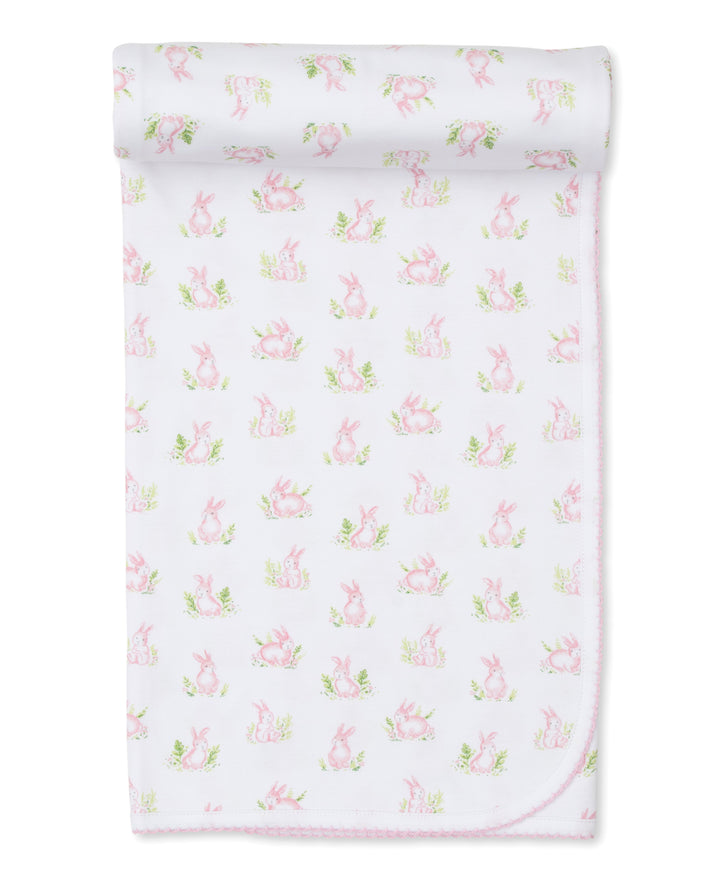 Cottontail Hollows: Light Pink Bunnies Print Blanket