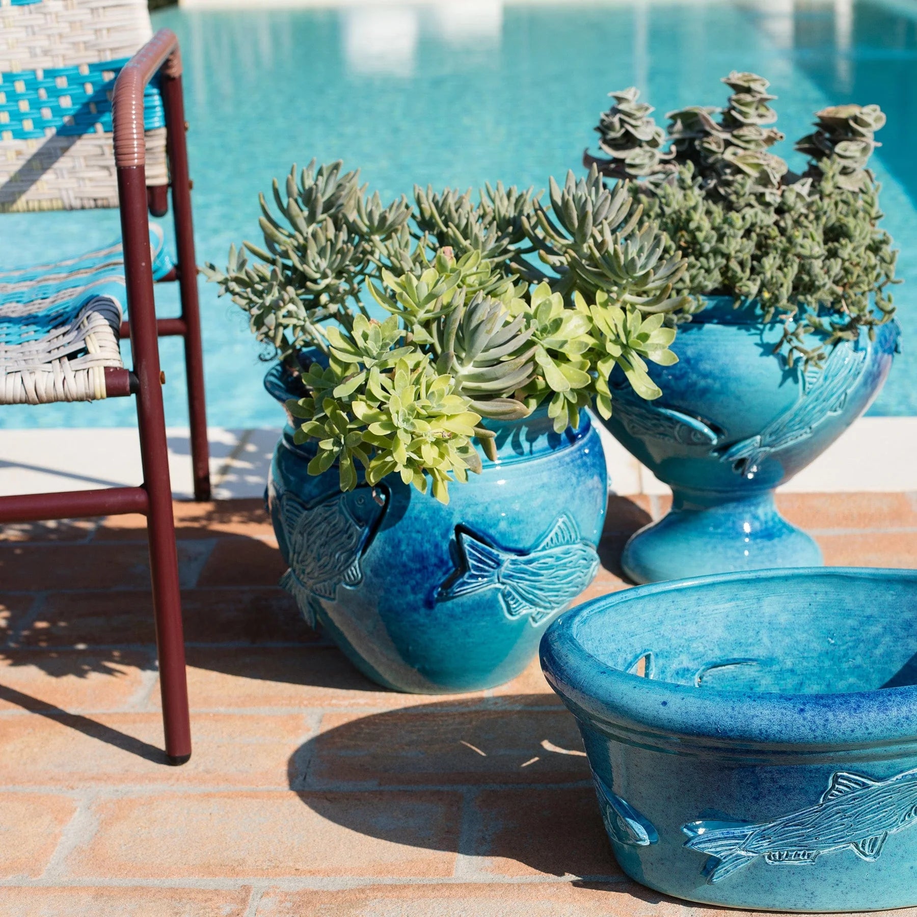 Mediterranea Blue Medium Planter