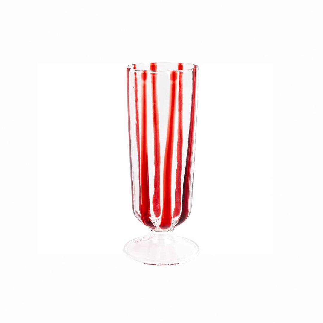 Nuovo Stripe Red Champagne Glass