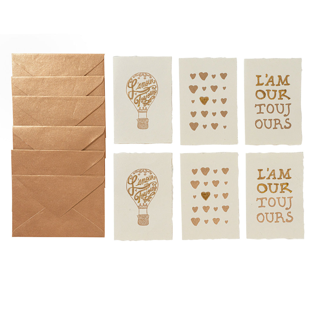 L'Amour Toujours Gold Note Card Assorted Set of 6