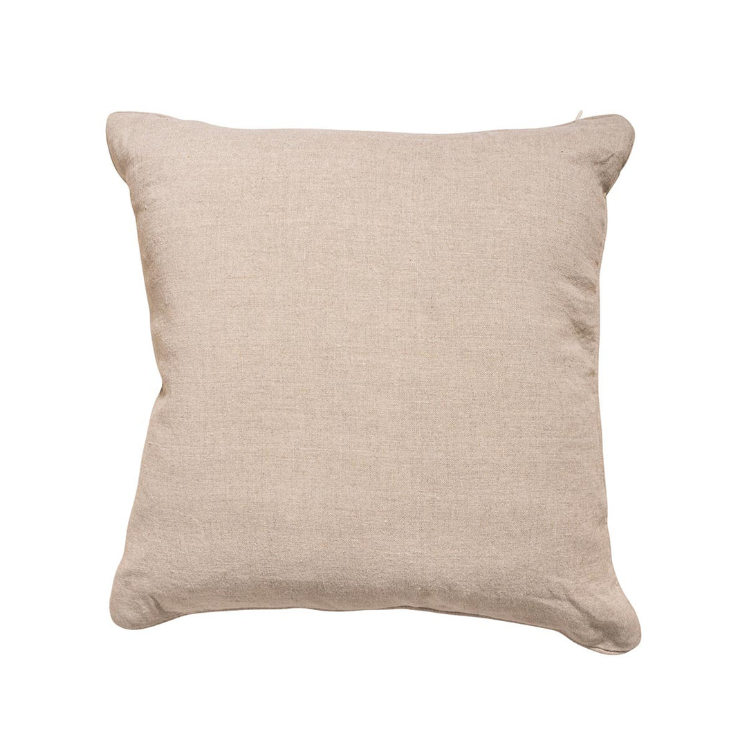 Heidi Natural 18" Embroidered Pillow