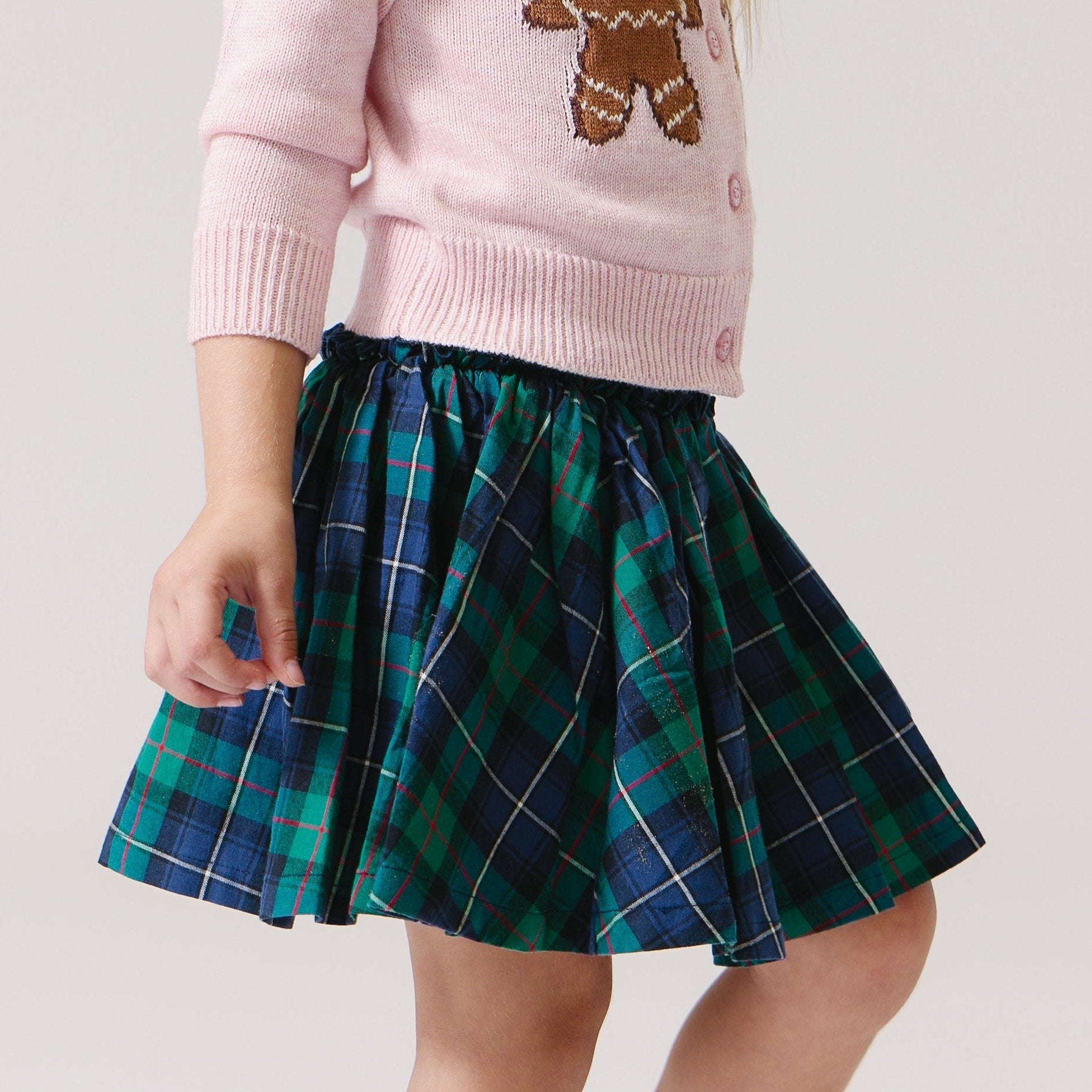 Girls Gianna Skirt - Green Tartan