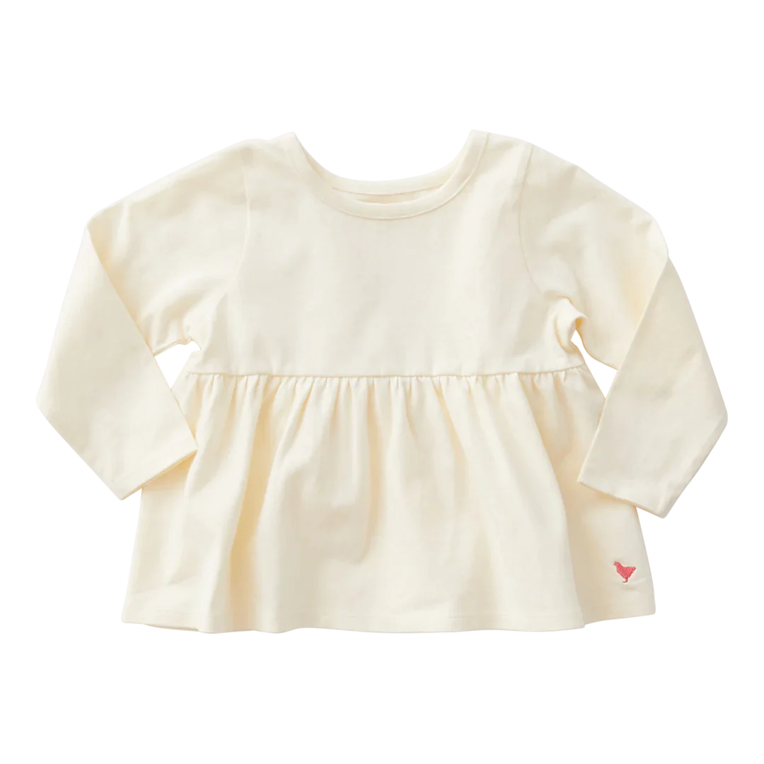 Girls Organic Bette Top - Antique White