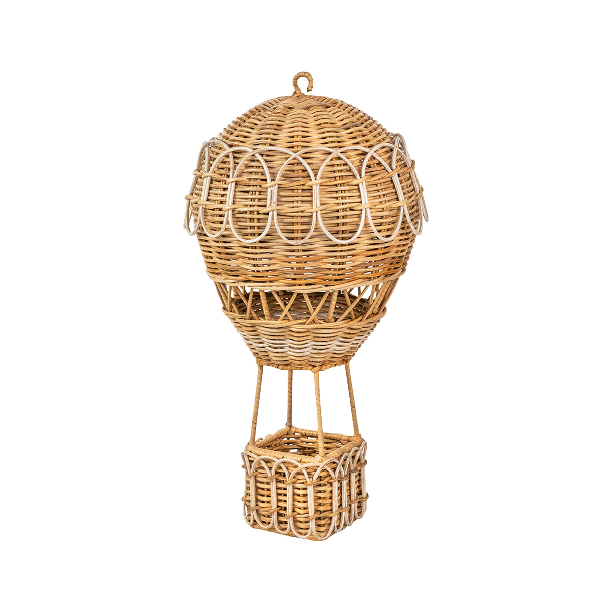 Provence Rattan Whitewash Medium Hot Air Balloon