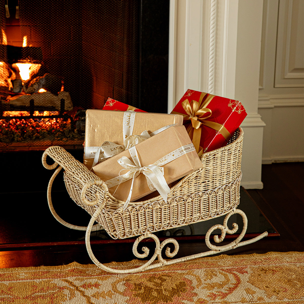 Provence Rattan Sleigh - Whitewash