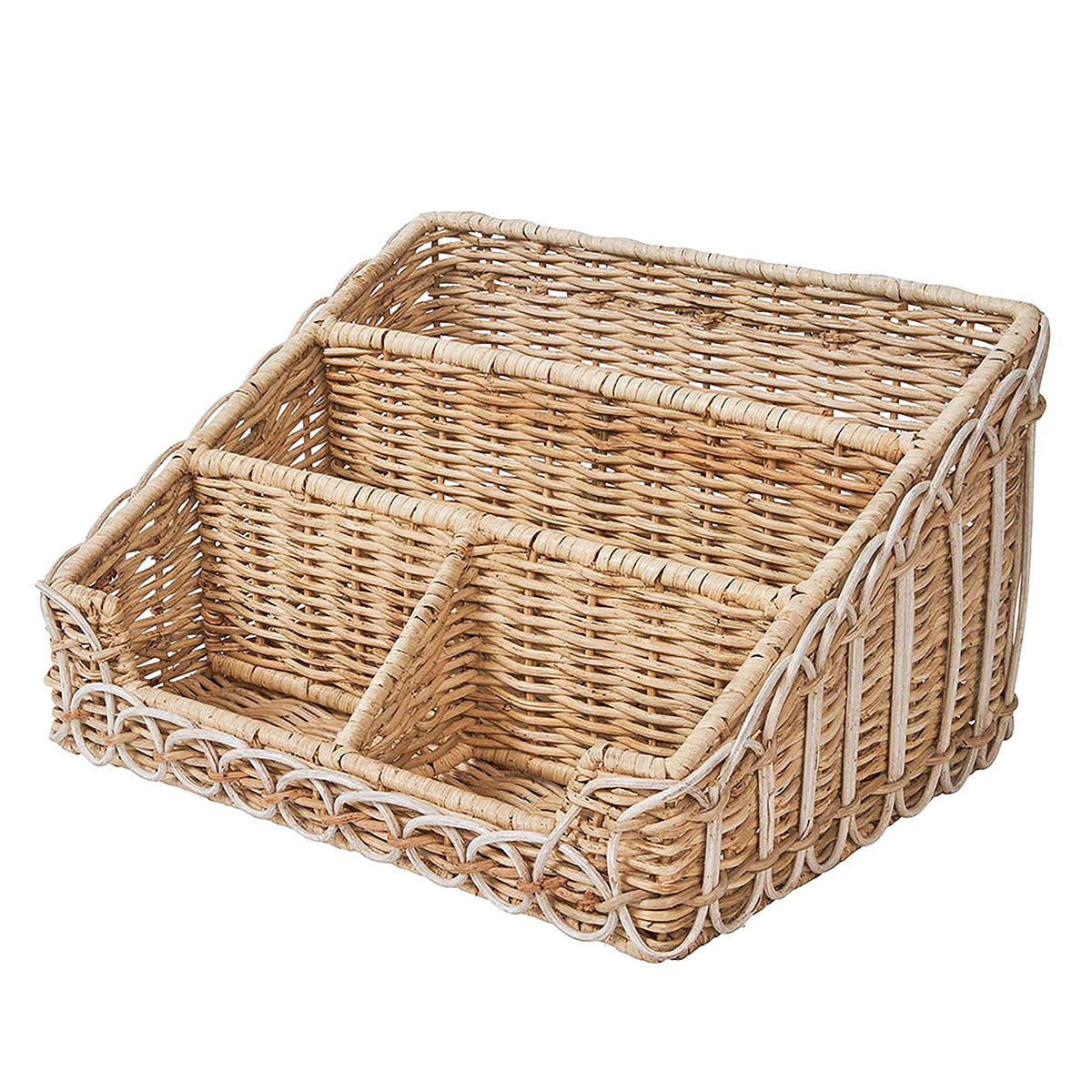 Provence Rattan Stationary Holder- Whitewash