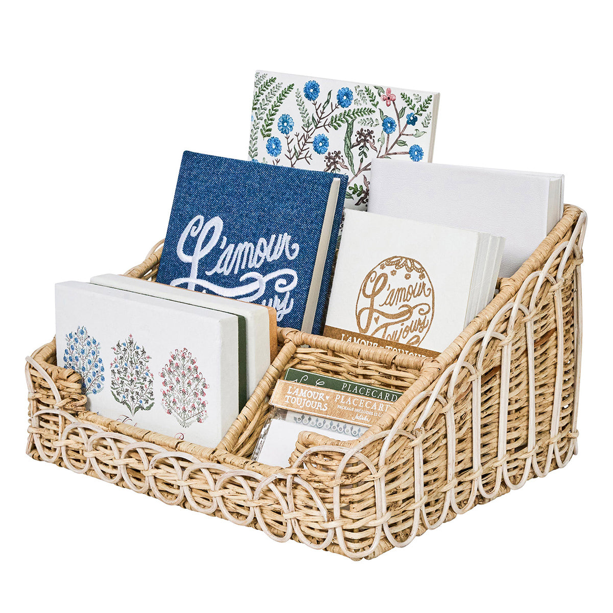 Provence Rattan Stationary Holder- Whitewash