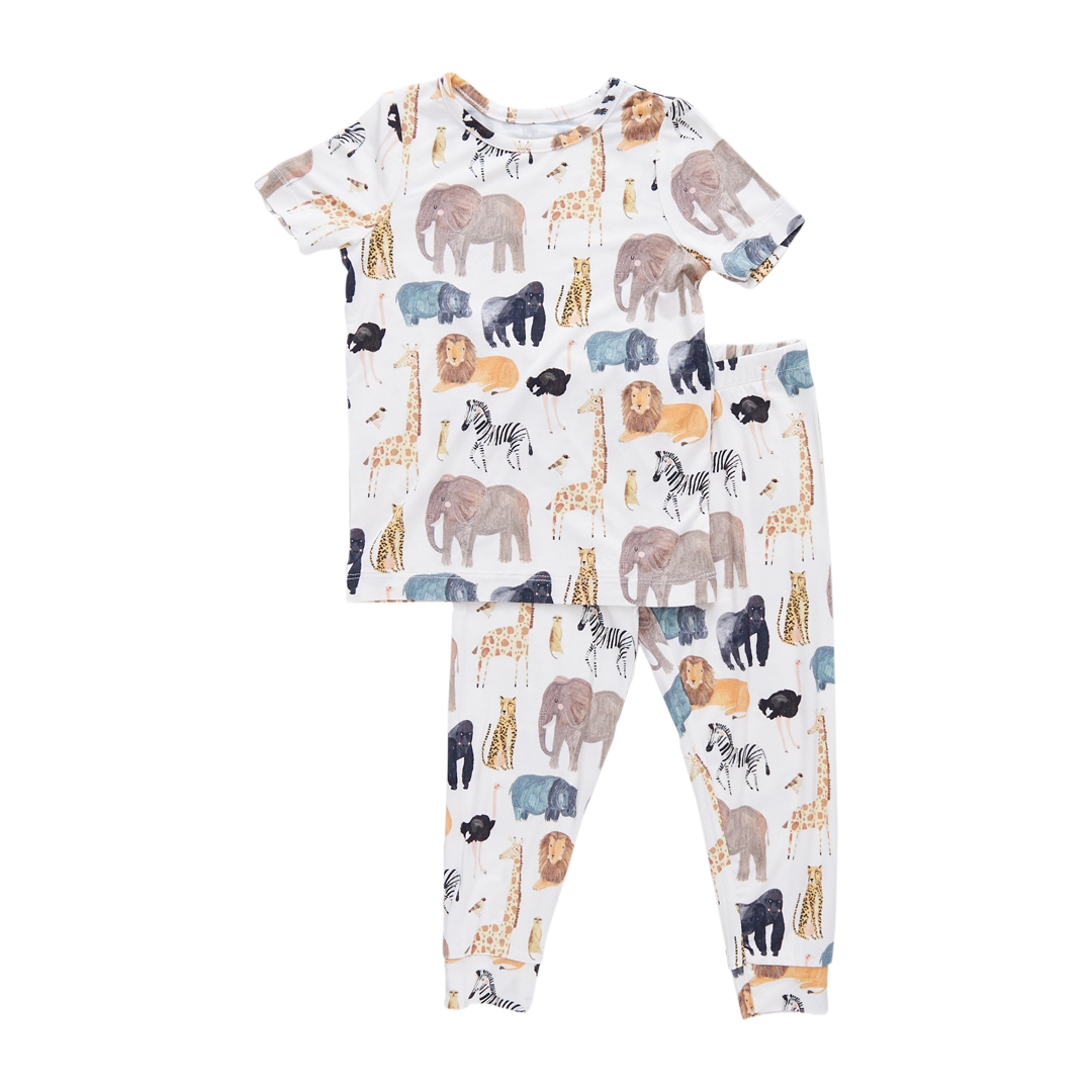 Kids Bamboo PJ Set - Animals of Africa