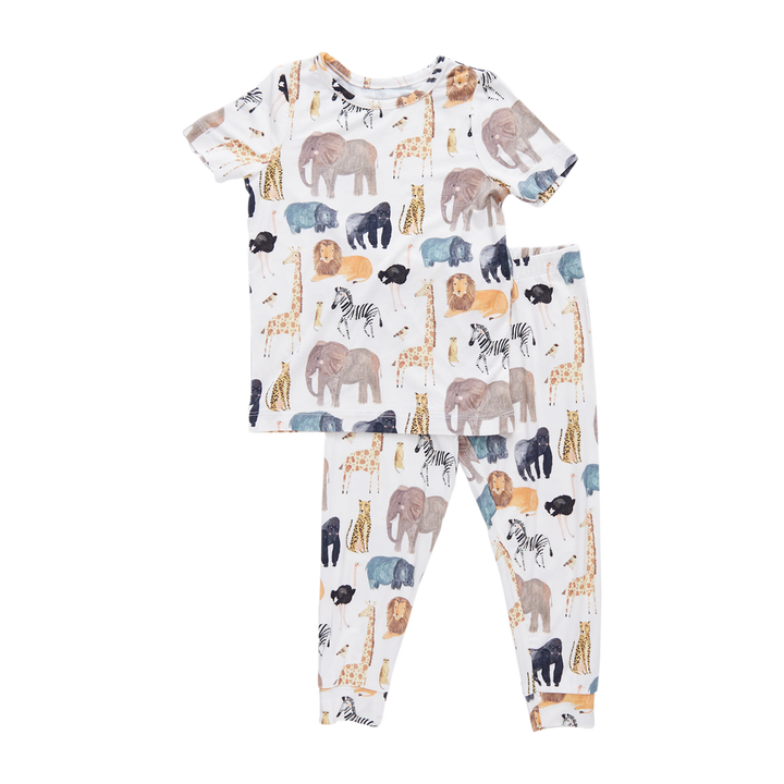 Kids Bamboo PJ Set - Animals of Africa