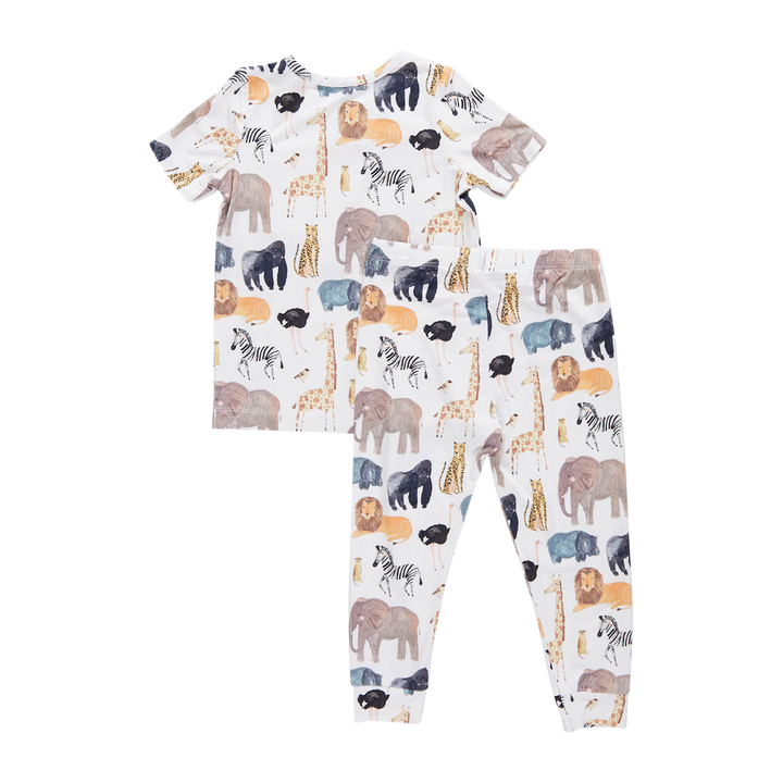 Kids Bamboo PJ Set - Animals of Africa