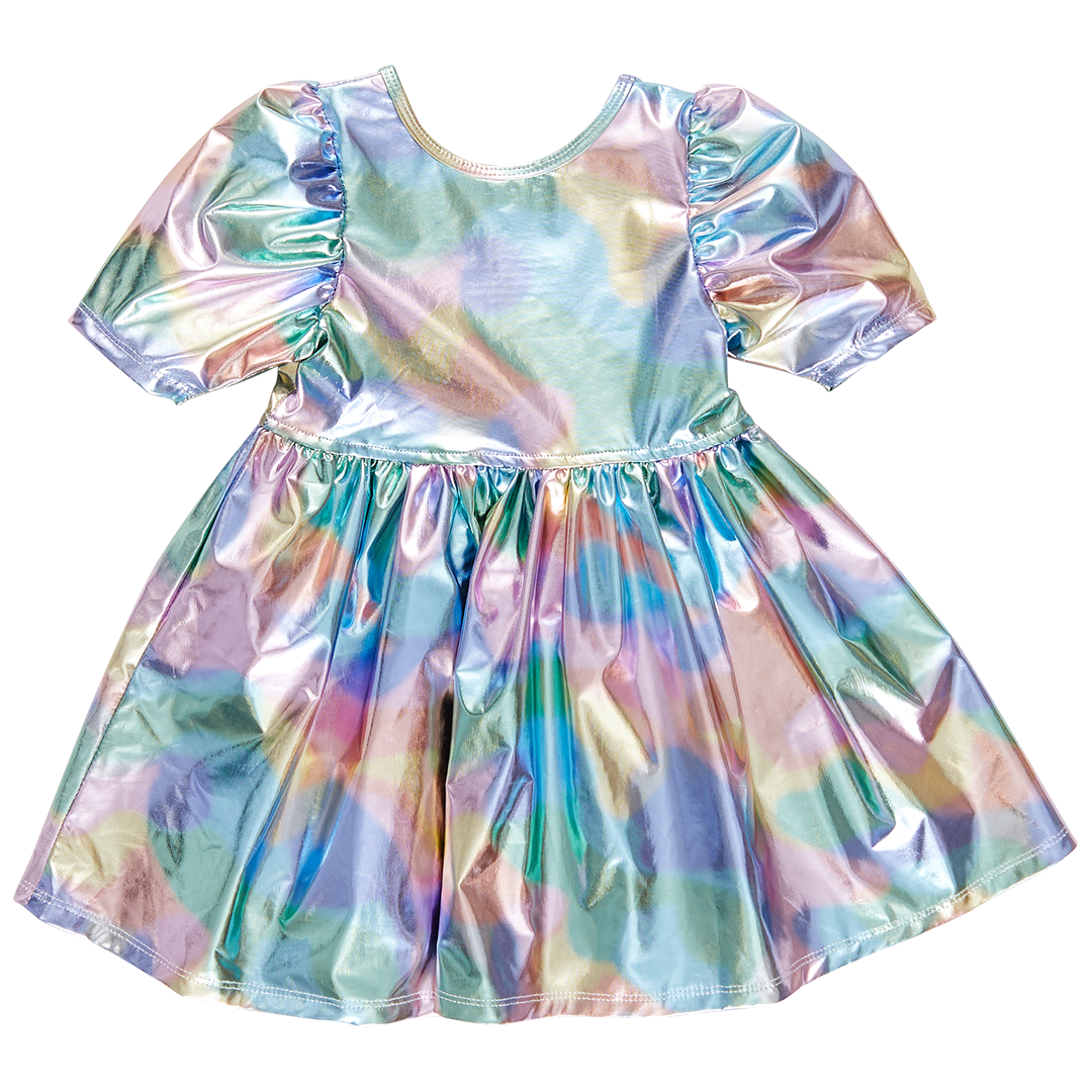 Girls Laurie Dress - Cotton Candy Lame