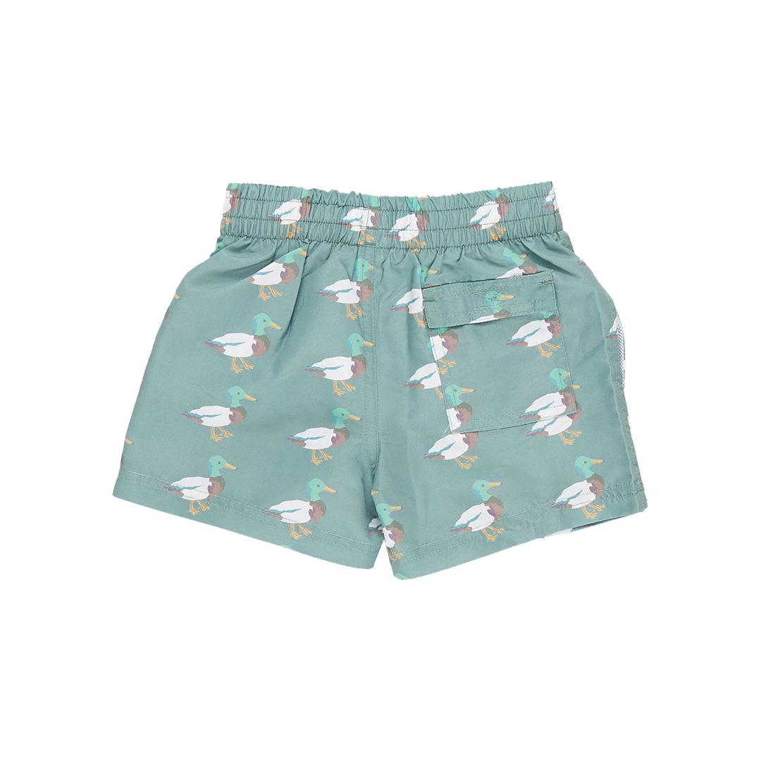 Baby Boys Swim Trunk - Green Mallard Friends