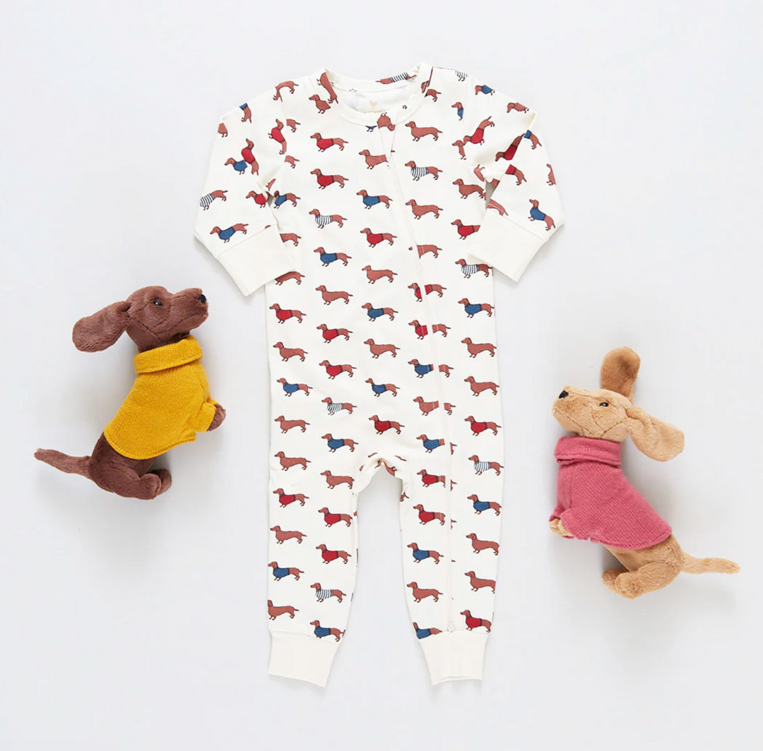 Baby Organic Romper - Sweater Dogs