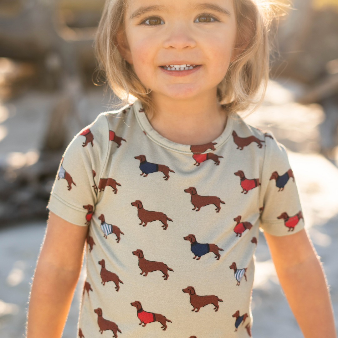 Kids Bamboo PJ Set - Sweater Dogs