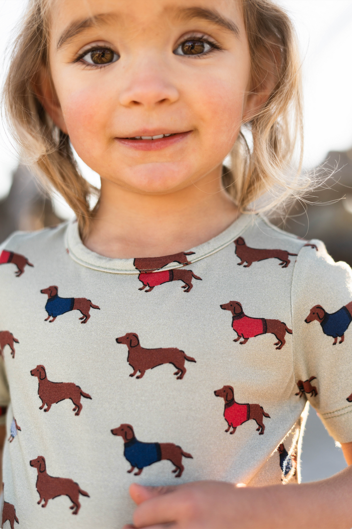 Kids Bamboo PJ Set - Sweater Dogs