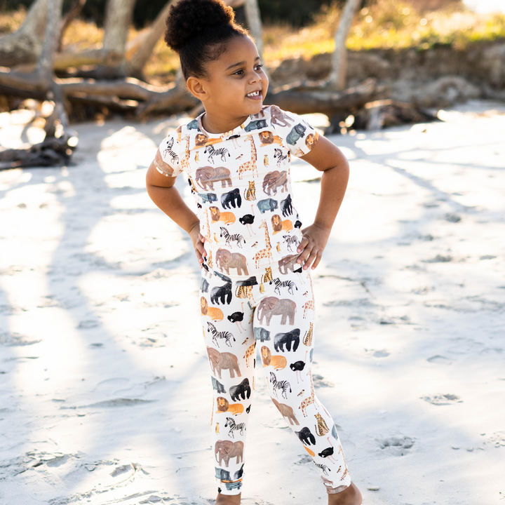 Kids Bamboo PJ Set - Animals of Africa