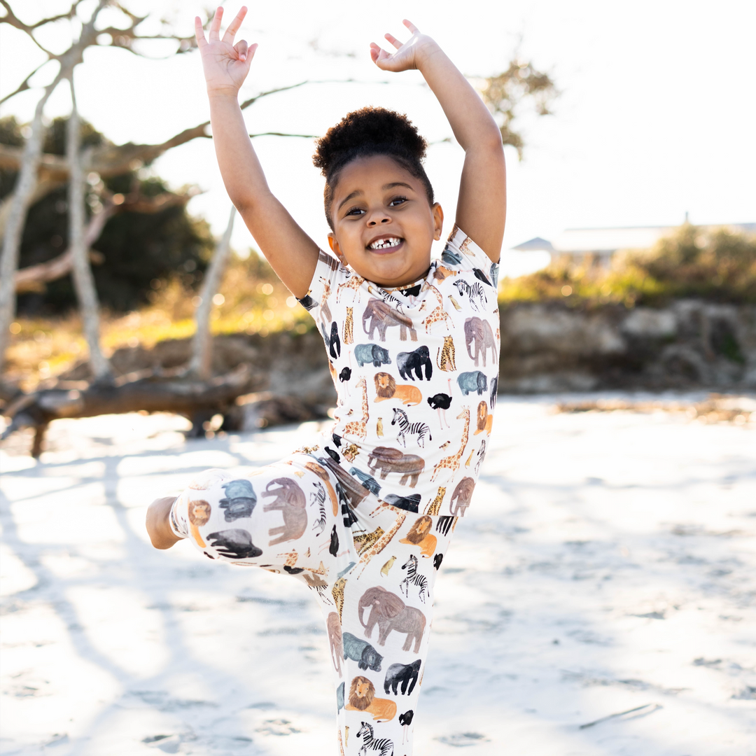 Kids Bamboo PJ Set - Animals of Africa