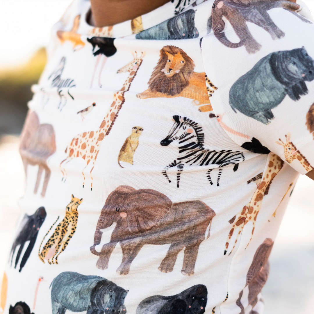 Kids Bamboo PJ Set - Animals of Africa