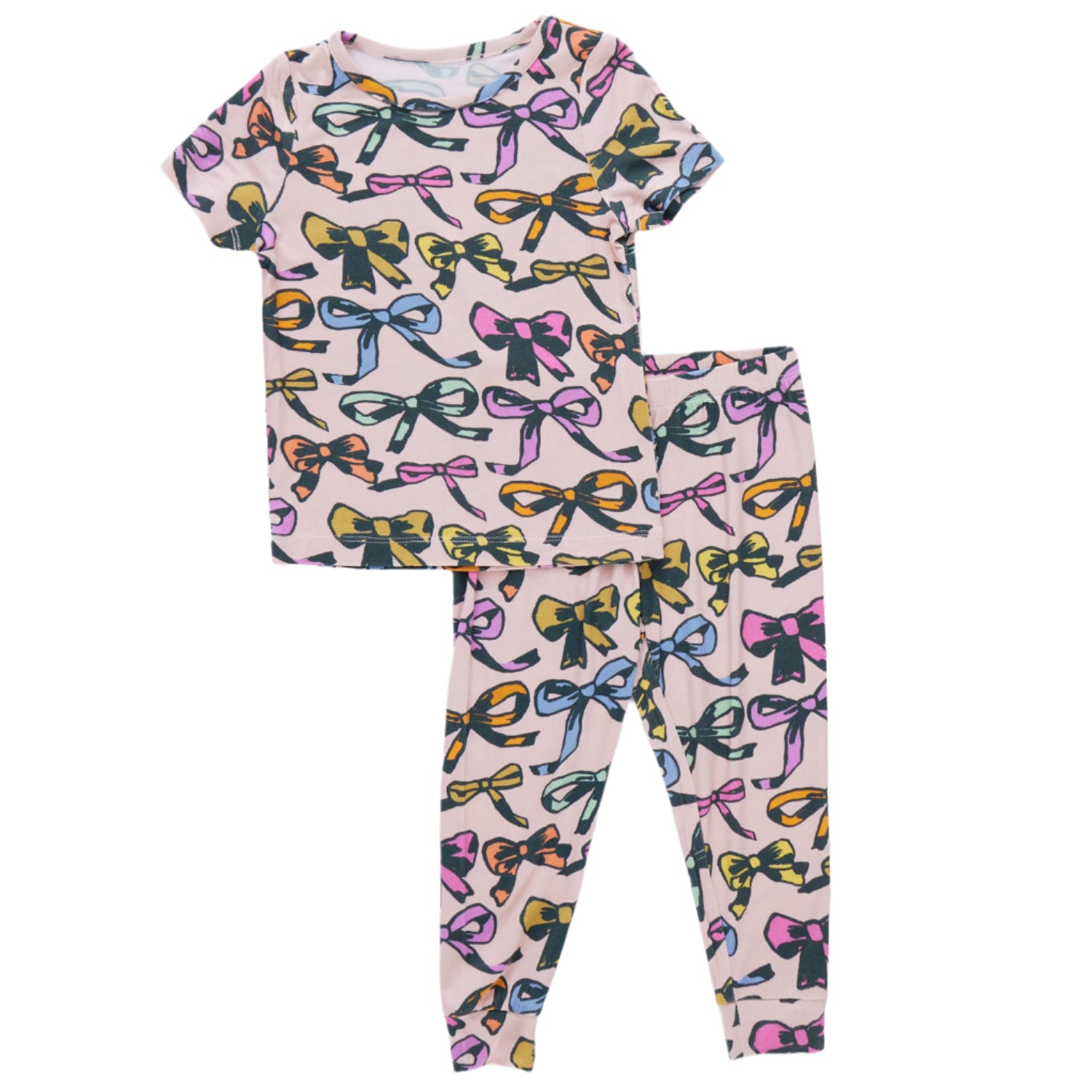 Kids Bamboo PJ Set- Multi Bows