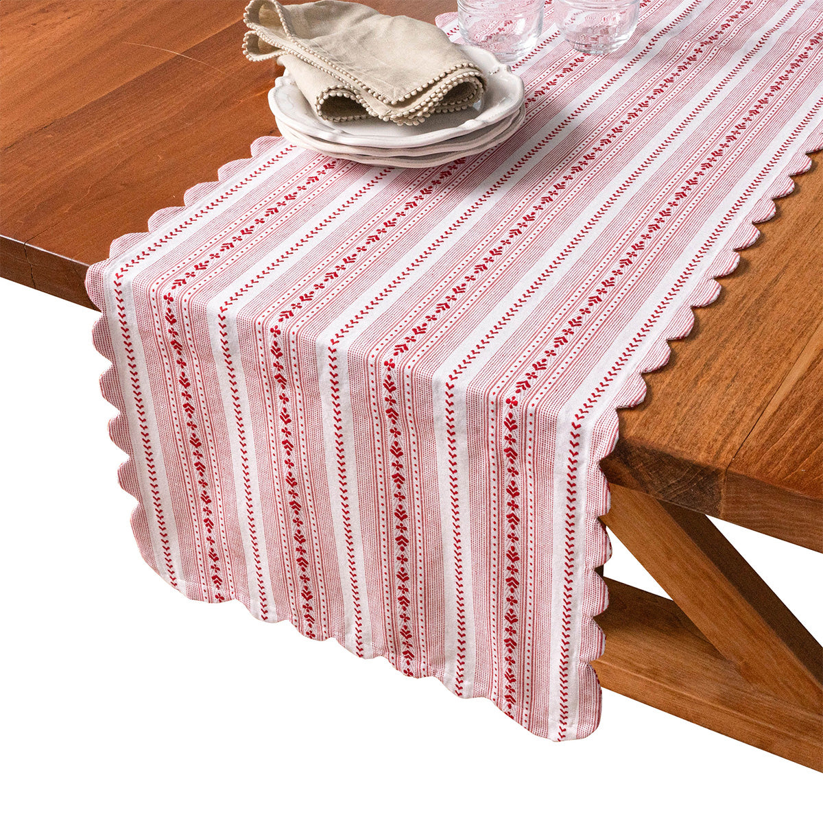 Villa Stripe 18"x90" Runner - Red