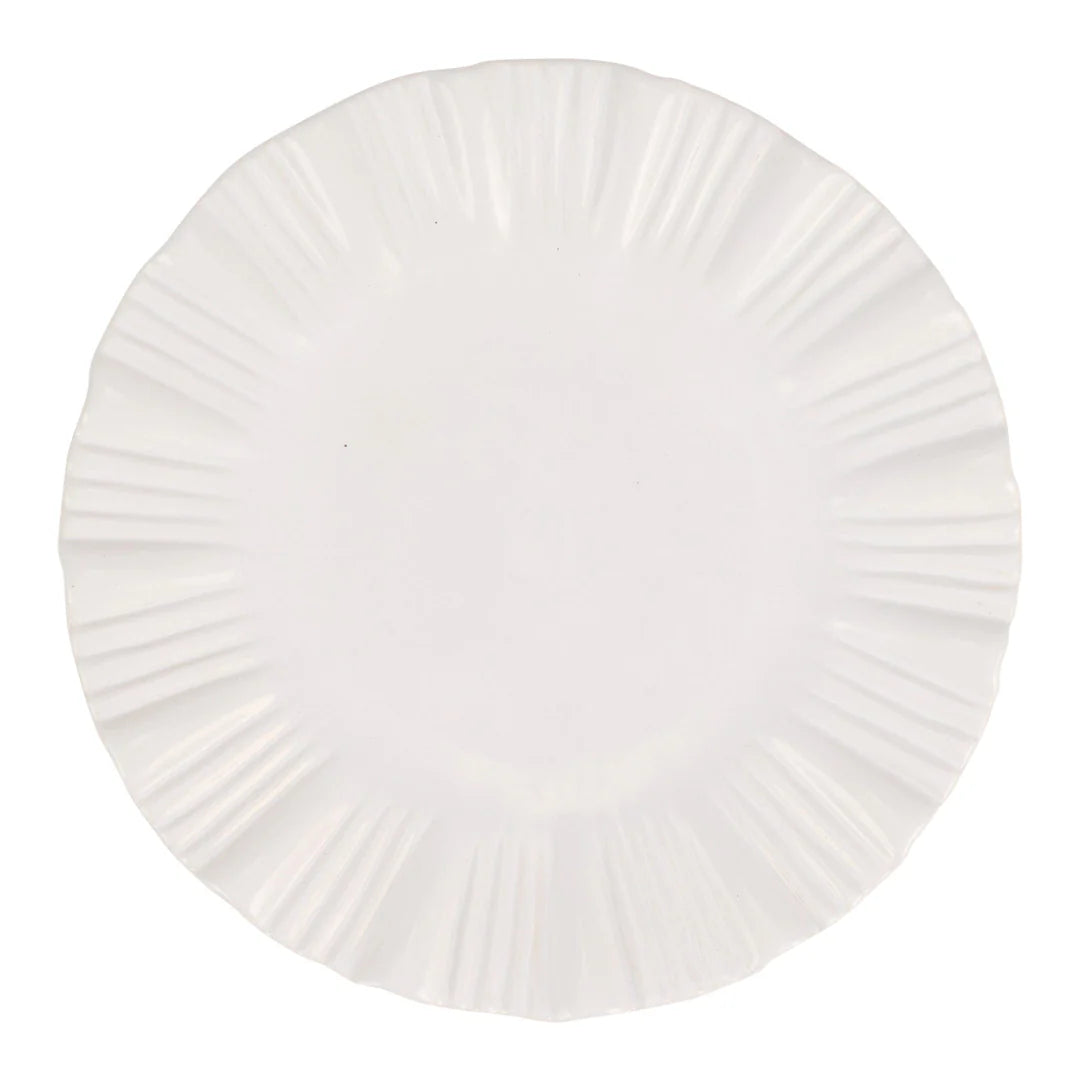 Bari White Small Round Platter