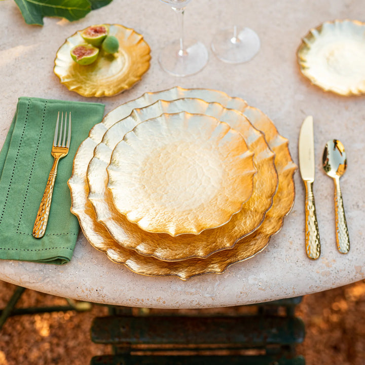 Baroque Glass Gold Dinner Plate