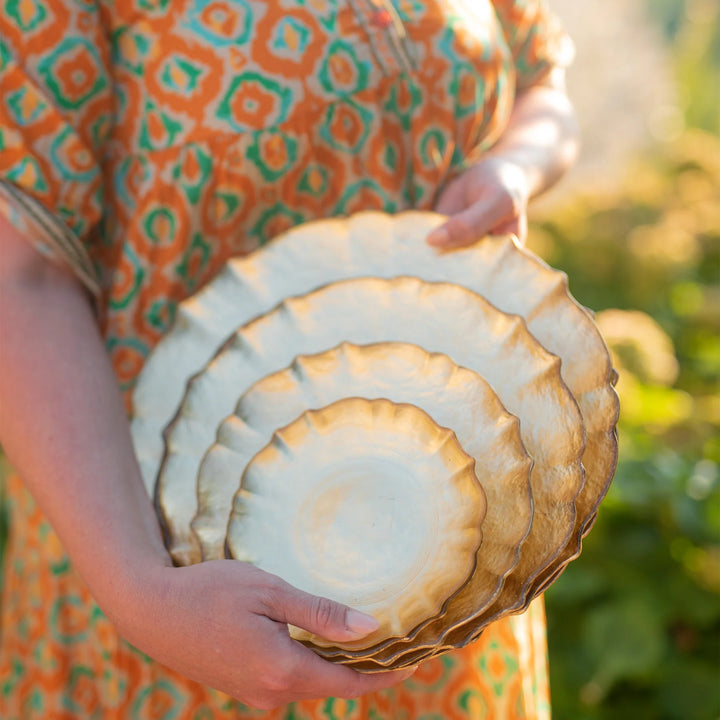 Baroque Glass Gold Dinner Plate