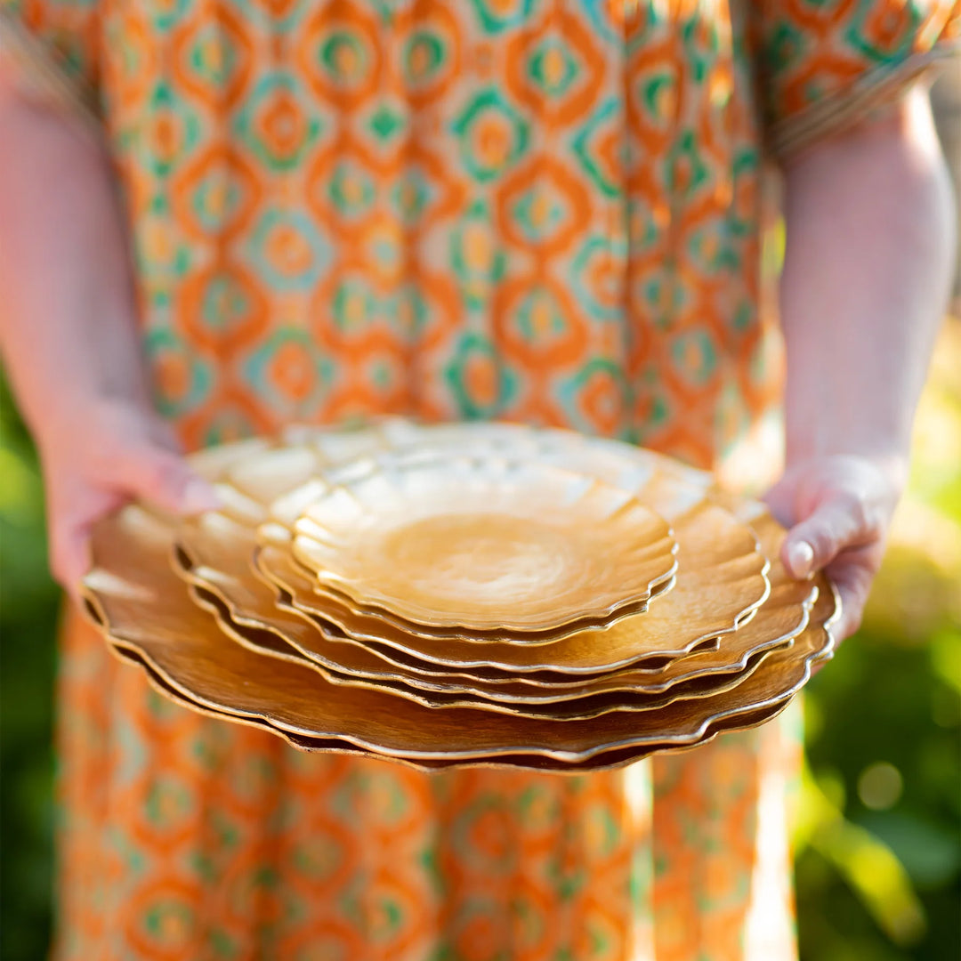 Baroque Glass Gold Dinner Plate