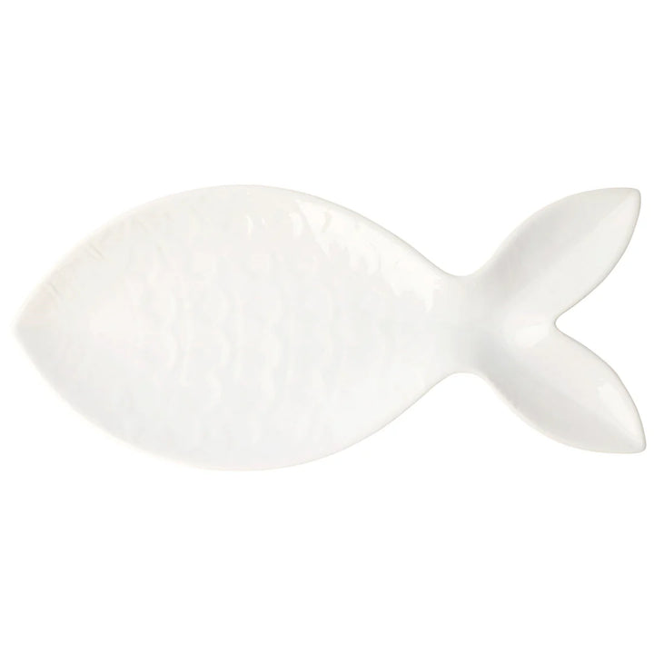 Santorini Large White Figural Fish Platter